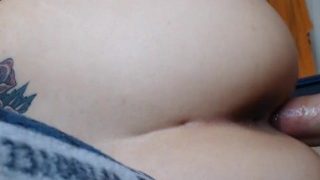 Amateur Gets Deep Creampie