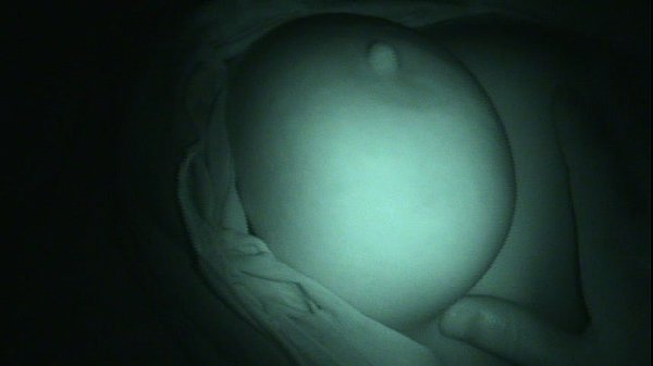 Playing with a girls big sleeping natural tits