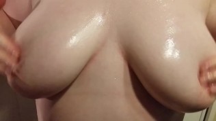 My wife oils her big tits for our xhamster friends
