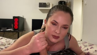 Stunning girlfriend gives blowjob and receives anal