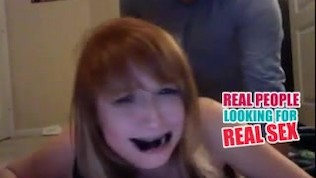 Amateur redhead gagged slapped and fucked hard