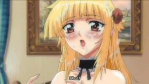Busty woman has a threesome with her maids with big dildos | Anime hentai
