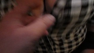 Touching her big tits n a bus