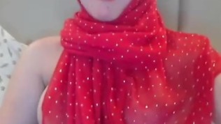 Arab Teen In Red Hijab Exposes tits