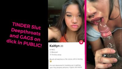 Asian Tinder slut gets her THROAT FUCKED in the backseat!