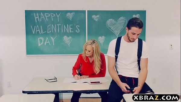 Mature teacher Brandi Love gets with a young student