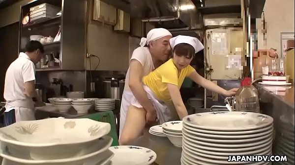 Japanese waitress Mimi Asuka gets finger fucked in the restaurant