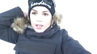 Horny snowboarder shows body